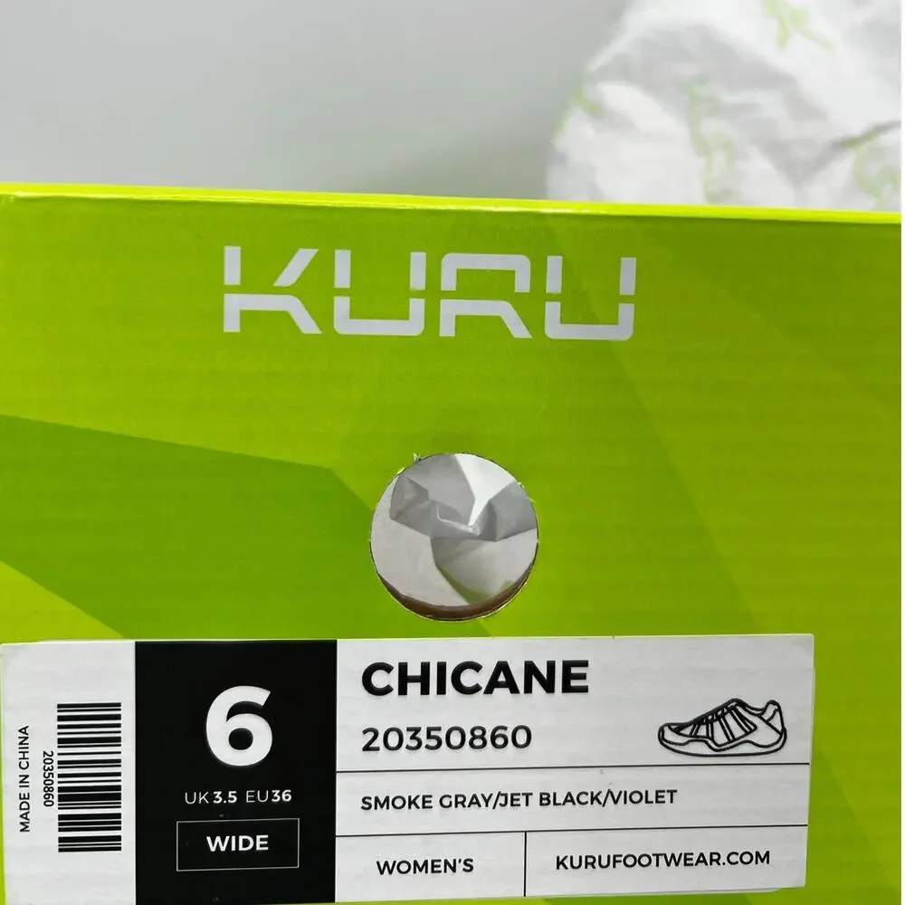 Kuru Chicane Trail Hiking Comfort Sneaker Smoke Gray/Black/Violet Women 6W NWB